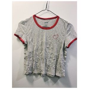 Striped Aerie Tee With Heart